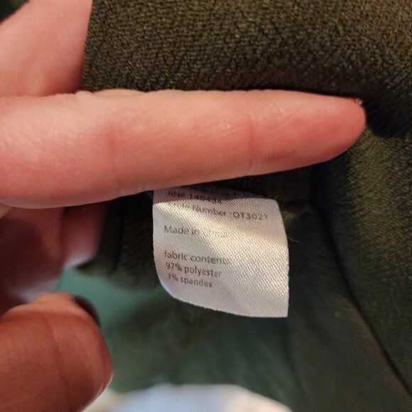 French Mauve Open Front Cardigan • Olive Green Knit • Women’s XL - Picture 2 of 8